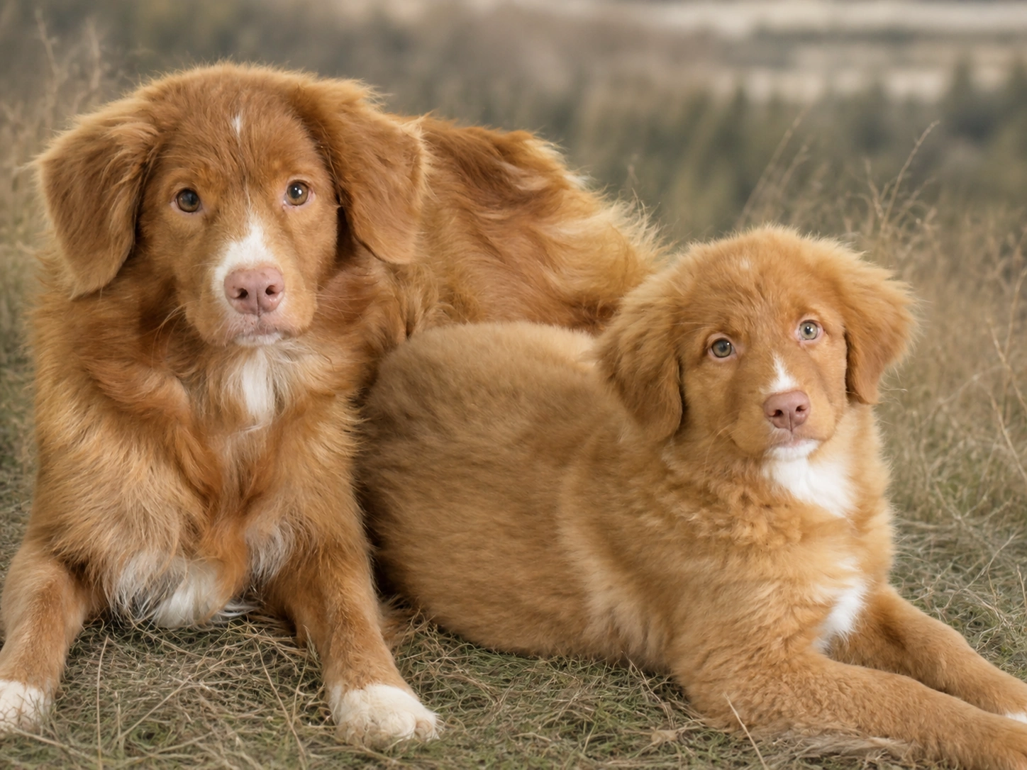 Deux Tollers Red Maple dans la nature